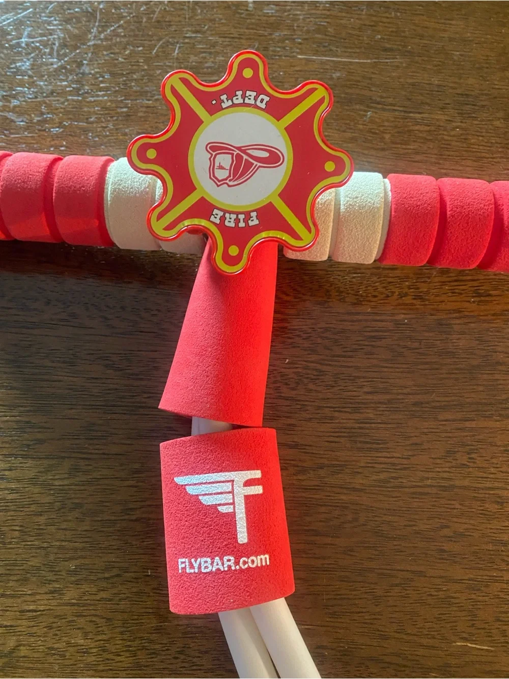 Flybar My First Durable Foam Pogo Jumper - Red Fire Truck Edition Lights Up EUC